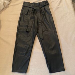 Faux Leather Paperbag Pants